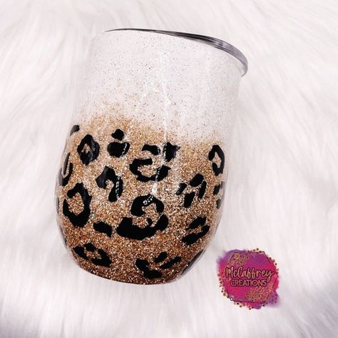 Tumbler Leopard, Bride Tumbler, Glitter Tumbler Cups, Metal Tumblers, Glitter Wine, Tumbler Cups Diy, Glitter Cups, Tumbler Personalized, Printed Cups