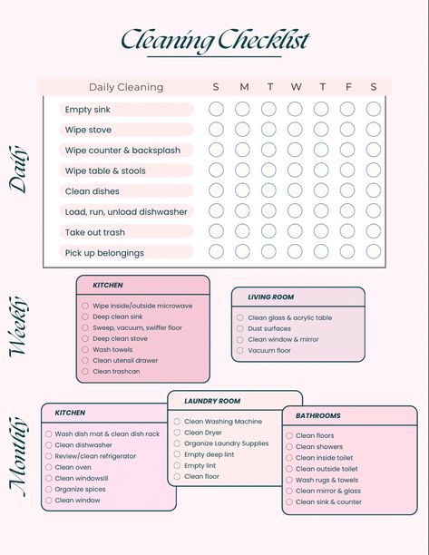 Cleaning Chart For Roommates, Cleaning Schedule For Apartment, Cleaning Schedule Studio Apartment, Studio Apartment Cleaning Schedule, One Bedroom Apartment Cleaning Schedule, 2 Bedroom Apartment Cleaning Schedule, Chore List For College Roommates, College Cleaning Schedule, Chore Chart For Adults Roommates