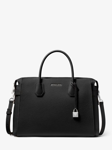 Mercer Large Pebbled Leather Belted Satchel | Michael Kors Michael Kors Bag Black, Timeless Bags, Michael Kors Mercer, Womens Designer Handbags, Michael Kors Shoulder Bag, Kate Spade Handbags, Satchel Handbags, Handbags Michael Kors, Leather Belts