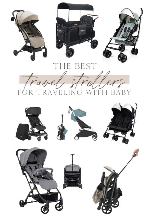 The Best Travel Strollers to add to your baby registry, lightweight compact travel stroller, best strollers for traveling with a baby. Best Travel Stroller, Best Stroller, Traveling With A Baby, Baby Registry Must Haves, Lightweight Stroller, Travel Stroller, Baby Blog, Baby Trend, Stroller Accessories