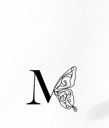 M Butterfly Logo, Tattoo Letra M, Butterflies Classroom, Forearm Cover Up Tattoos, Baby Logo Design, M Tattoos, Finger Tattoo For Women, Flower Logo Design, Tattoo Templates