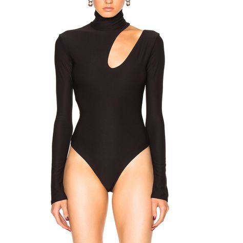 Black Fitted Turtleneck Bodysuit, Sleek Second-skin Turtleneck Bodysuit, Luxury Fitted Turtleneck Bodysuit, Second-skin Turtleneck Bodysuit With Thumbholes, Turtleneck Leotard, Dressy Tops, Turtle Neck, Swimming, Clothes Design