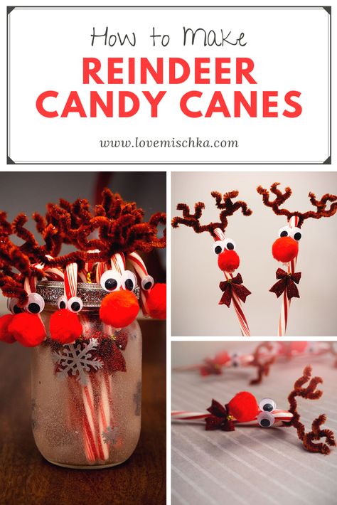 Reindeer Candy Canes, Flamingo Centerpiece, Diy Flamingo, Diy Reindeer, Christmas Candy Crafts, Candy Cane Sleigh, Reindeer Candy, Candy Cane Reindeer, Candy Cane Gifts