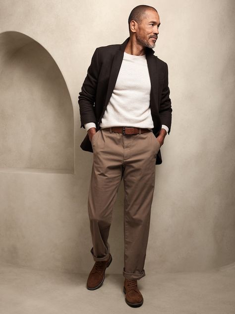 Men's Chinos & Casual Pants | Banana Republic Factory Banana Republic Outfits, Olive Chinos, Genderqueer Fashion, Men's Chinos, Mens Work Outfits, Asian Men Fashion, Black And Khaki, Queer Fashion, Mens Fashion Photography