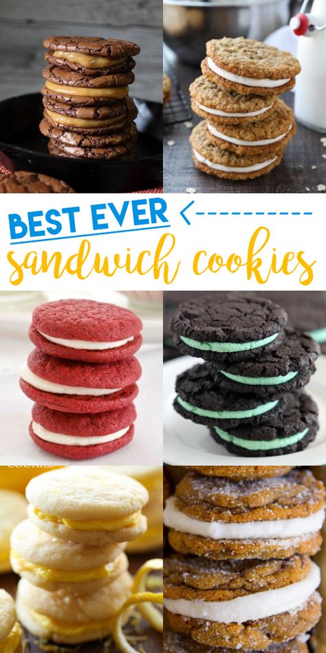 Cream Filled Cookies, Cream Filling Recipe, Sandwich Cookies Filling, Cream Cheese Sandwiches, Peanut Butter Sandwich Cookies, Cookie Sandwich Recipes, Sandwich Cookie, Ice Cream Cookie Sandwich, Kolaci I Torte