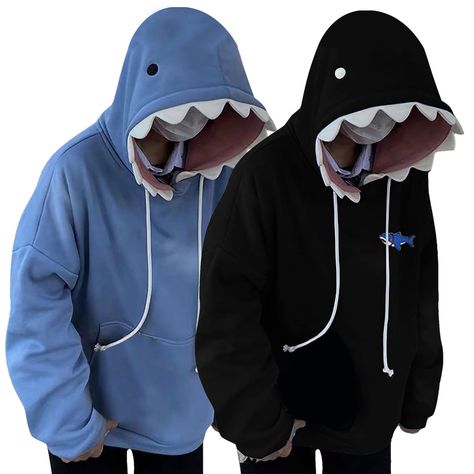 Shark Sweatshirt Women's Blue Hoodies Long Sleeve Shark Shape (Size: M`2XL) Feel free to contact me with additional questions. Have a nice day!  Bullet Points: Likable Shark Sweatshirt: This long sleeve shark hoodie is made of soft and comfortable fabric that will keep you warm and cozy in cold weather. The oversized design and drawstring pullover style make it easy to wear and adjust. The beautiful Kawaii shark hood adds a touch of fun and cuteness to any outfit. Comfortable and Breathable: The shark hoodie is light and breathable, making it suitable for any season. The hoodie is also skin-friendly, so you can wear it without irritation. Multifunctional Pullover: Our Shark Hoodie makes for a perfect casual daily-wear attire, ideal for different occasions such as vacations, parties, picnic Cute Animal Hoodies, Shark Things To Buy, Shark Hoodie Outfit, Summer Things To Buy, Shark Merch, Fun Hoodies, Kawaii Shark, Hoodies Design Ideas, Shark Clothes