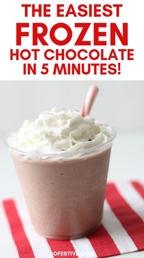 Frozen Hot Chocolate Recipe Easy, Iced Hot Chocolate, Frozen Hot Chocolate Recipe, Frozen Drink Recipes, Hot Cocoa Recipe, Frozen Hot Chocolate, Hot Chocolate Drinks, Cocoa Recipes, Hot Chocolate Recipe