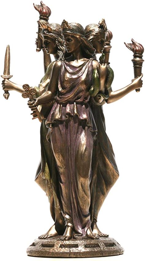 VERONESE Hecate Hekate Greek Goddess of Magic Statue Sculpture Bronze Finish 11.8" Greek Goddess Of Magic, Hecate Statue, Goddess Of Magic, Hecate Goddess, Witchcraft Altar, Goddess Statue, Pagan Witchcraft, Triple Goddess, Mythology Art