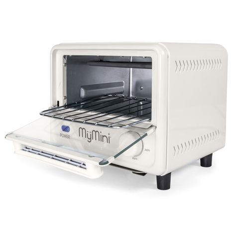 MyMini New Toaster Oven, Cream - Walmart.com Mini Pizza Bagels, Mini Toaster, Apartment Kitchens, Compact Apartment, Breakfast Station, Small Offices, Office Pantry, Dorm Kitchen, Pizza Bagels