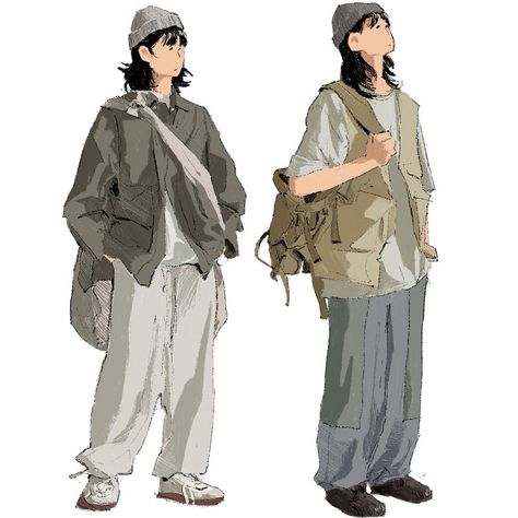 Springs Outfit, Baggy Clothing, Jeans Drawing, Jacket Drawing, Pants Drawing, Color Palette Challenge, Drawing Examples, Boy Illustration, Swag Art