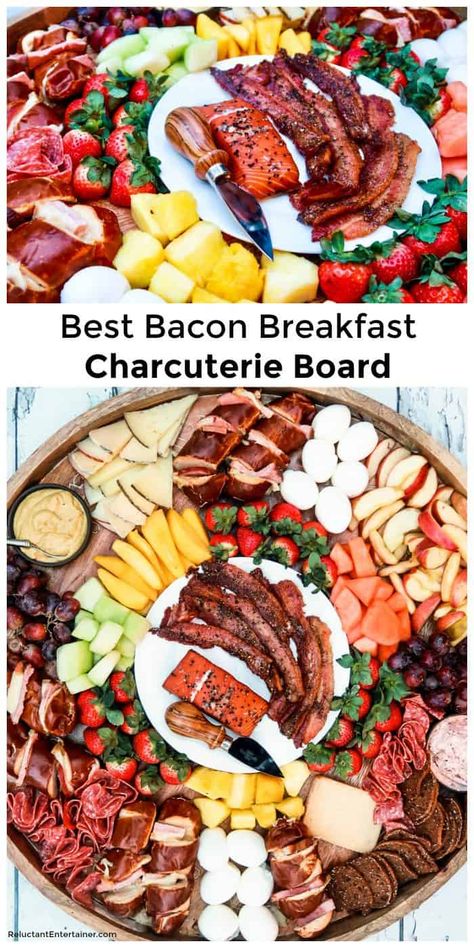 EPIC Best Bacon Breakfast Charcuterie Board #epiccharcuterie #brunchcharcuterie #baconcharcuterie Breakfast Charcuterie Board, Breakfast Charcuterie, Breakfast Platter, Best Bacon, Charcuterie Inspiration, Charcuterie Platter, Bacon Breakfast, Holiday Brunch, Party Food Platters