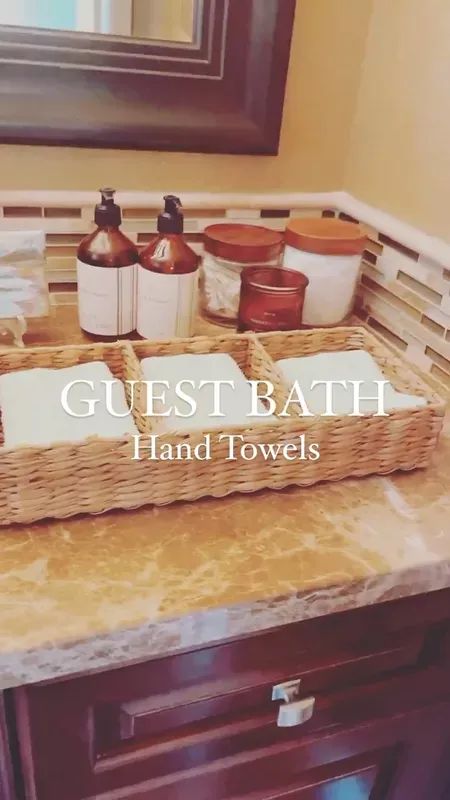 Disposable Hand Towels Bathroom, Guest Bathroom Hand Towel Ideas, Powder Room Hand Towels, Towel Basket Bathroom, Bathroom Hand Towel Ideas, Bath Towels Display, Target Bathroom, Mini Laundry, Bathroom Organization Ideas