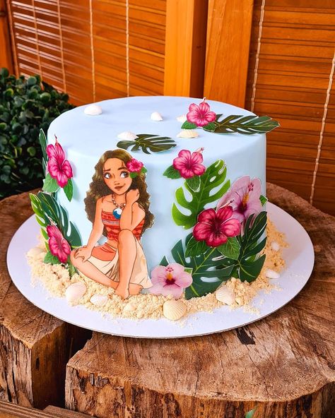 Moana Theme Cake, Moana Birthday Party Cake, Moana Birthday Cake, Moana Theme Birthday, Bolo Moana, Moana Cake, Moana Theme, First Birthday Outfit Girl, Princess Birthday Cake