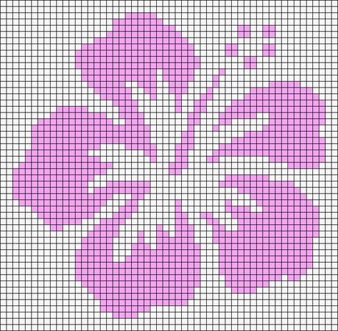 Crochet Flower Pixel, Alpha Pattern Hibiscus, Crochet Flower Pixel Pattern, Crochet Grid Flower, Hibiscus Flower Crochet Pattern, Pink Alpha Pattern, Alpha Patterns Flower, Flower Grid Pattern, Pixel Crochet Blanket