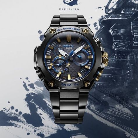 G Shock Limited Edition, Navy Blue Colour, Casio G Shock Watches, Japanese Colors, Premium Watches, Scale Pattern, G Shock Watches, Limited Edition Watches, Samurai Warrior