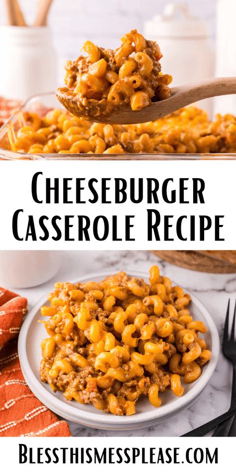 Cheeseburger Casserole Recipe Baked Cheeseburger Casserole, Slow Cooker Cheeseburger Pasta, Cheeseburger Casserole With Tomato Soup, Cheeseburger Macaroni Recipe, Cheeseburger Bake Casserole, Cheeseburger Biscuit Casserole, Macaroni And Hamburger Casserole, Cheeseburger Noodle Casserole, Cheeseburger Mac N Cheese