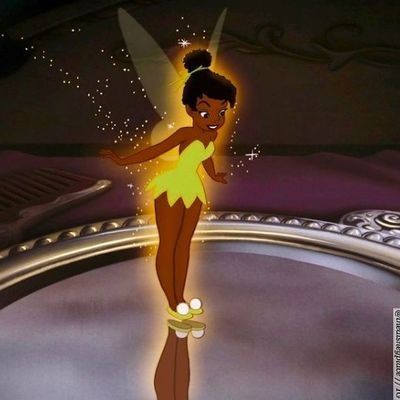 Black Fairy Aesthetic, Black Tinkerbell, Fairy Girl Aesthetic, Disney Place, Black Fairy, Black Princess, Fairy Aesthetic, Black Cartoon Characters, Princess And The Frog