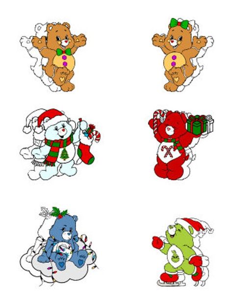 Christmas Care Bear, Care Bear Christmas, Care Bears Christmas, Snowman Stocking, Snowflake Lights, Snoopy Cartoon, Bears Nails, Outline Images, Bear Christmas