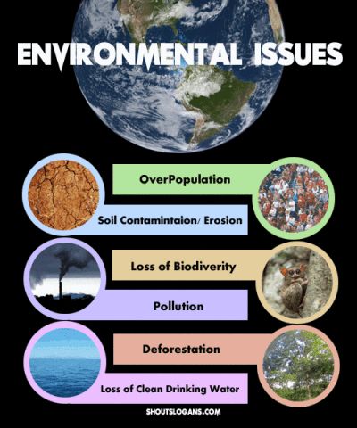 environmental-issues-list Environmental Issues Art, Go Green Slogans, Save Water Slogans, Climate Changing, Ap Environmental Science, Earth Poster, Save Environment, Growth And Decay, Environmental Degradation