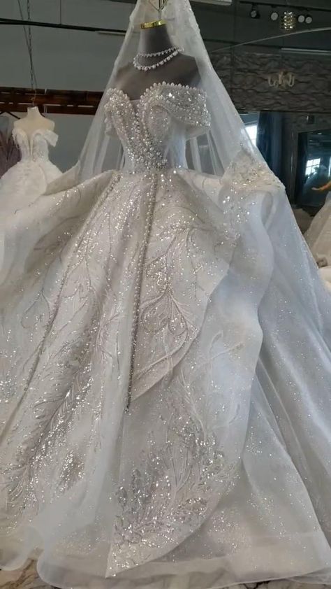 Ostty™ Dress Customized Service | Extravagant wedding dresses, Fancy wedding dresses, Beautiful wedding dresses Extravagant Wedding Dresses, Mini Dress Outfit, Extravagant Wedding, Sparkle Wedding Dress, White Mini Dress Outfit, Dresses Romantic, Pretty Wedding Dresses, Fancy Wedding Dresses, Fancy Wedding