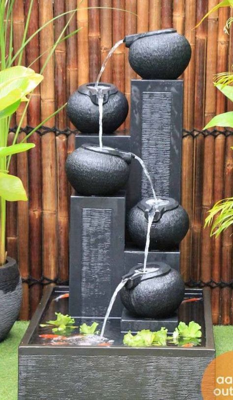 Kolam Ikan Aesthetic, Kolam Ikan Mini, Taman Aesthetic, Laundry Garden, Outdoor Waterfall Fountain, Small Water Fountain, Outdoor Wall Fountains, Kolam Koi, Taman Air