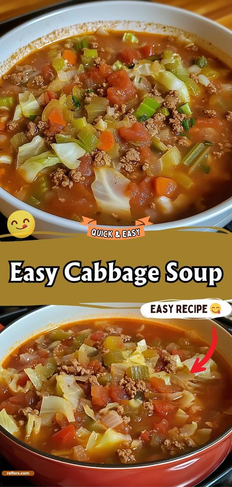 Cabbage Soup Hearty Cabbage Soup Recipe, Cabbage Soup Recipe Easy, Healthy Cabbage Roll Soup, Purple Cabbage Dinner Recipes, Recipes For Cabbage Soup, Canned Cabbage Soup, Weight Watchers Cabbage Soup Zero Points, Homemade Cabbage Soup, Cabbage Soup In Crockpot