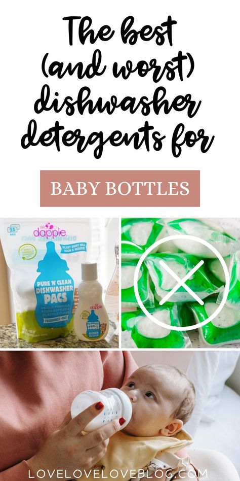 The best dishwasher detergents for baby bottles. How To Clean Baby Bottles, Clean Baby Bottles, Best Dishwasher Detergent, Baby Bottle Cleaner, Cleaning Baby Bottles, Dishwasher Pods, Best Dishwasher, Dishwasher Tablets, Bottle Cleaner