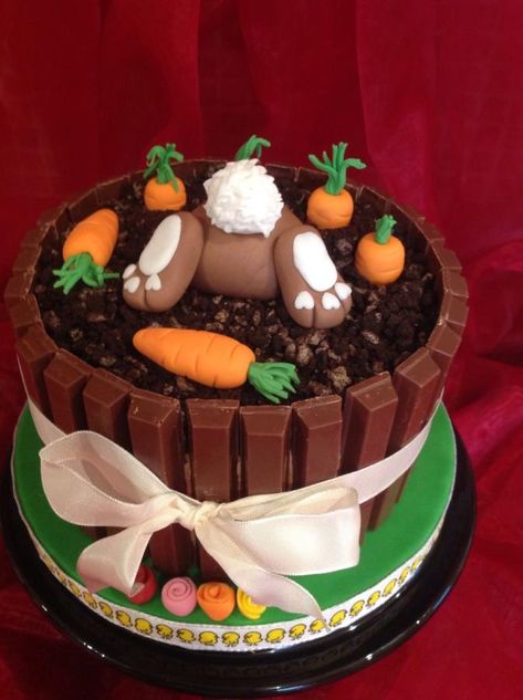 Easter Chocolate Cake Ideas, Chocolate Bunny Cake, Easter Chocolate Cake, Easter Birthday Cake, Easter Cake Designs, Easter Desserts Cake, Easter Cake Easy, Easter Cake Decorating, Chocolate Easter Cake