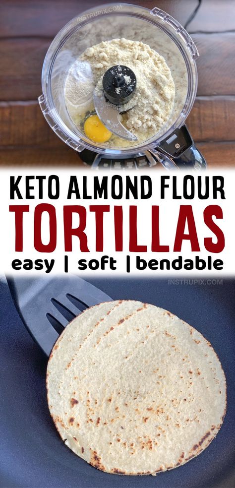 Low Carb Tortilla Recipe, Keto Tortilla Recipe, Keto Brood, Keto Tortilla, Comidas Keto, Keto Tortillas, Breakfast Low Carb, Tacos Burritos, Almond Flour Recipes