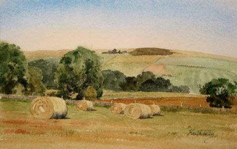 Keith Tilley Artist on Twitter: "After the Harvest - watercolour, 17 x 26 cm #watercolour #art #painting #farming #pleinair… " Watercolour Art, The Harvest, Cool Landscapes, Paintings For Sale, Watercolour Painting, Plein Air, Traditional Style, Scotland, Painter