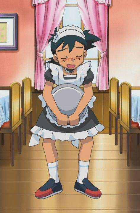 Satoshi Pokemon, Pokemon Manga, Ash Pokemon, Ash Ketchum, Maid Outfit, Cute Cartoon Drawings, Pokemon Characters, Pokemon Pictures, Pocket Monsters