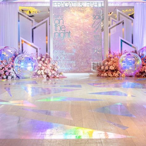 Holographic Wedding Decor, Iridescent Table Setting, Iridescent Party Theme, Iridescent Decor Party, Iridescent Birthday, Hologram Design, Diamond Theme Party, Iridescent Decor, Iridescent Party