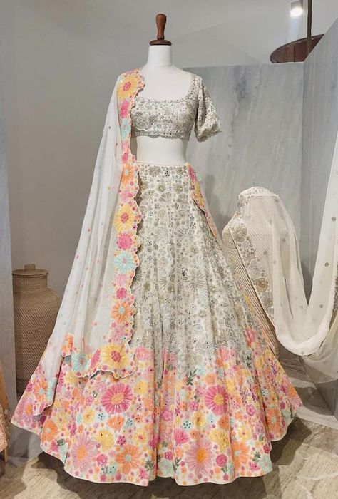 Check out this item in my Etsy shop https://www.etsy.com/in-en/listing/1461082554/multicolored-floral-embroidery-lehenga Floral Embroidery Lehenga, Lehenga Latest, Embroidery Lehenga, Lehenga Bridesmaid, Lehenga Choli Designs, Bridesmaid Lehenga, Georgette Lehenga, Lehenga Designs Simple, Indian Lehenga