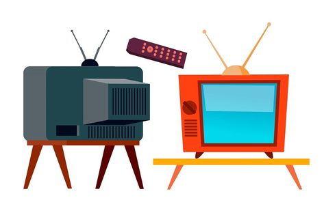 Old TV Vector. Retro Television Screen. Isolated Flat Cartoon Illustration Tv Drawing, Tv Vector, Tv Illustration, Retro Television, Old Tv, Cartoon Illustration, Design Bundles, Illustration Design, Screen