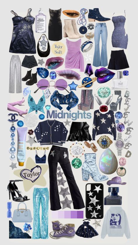 Taylor Swift Midnights Outfit Aesthetics, Taylor Swift Midnights Costumes, Taylor Swift Midnights Outfits Inspiration, Midnights Taylor Outfit, Taylor Swift Midnights Era Outfits Ideas, Swift Midnights Outfit, Midnights Taylor Swift Earrings, Midnight Taylor Swift Aesthetic Outfits, Taylor Swift Outfit Moodboard