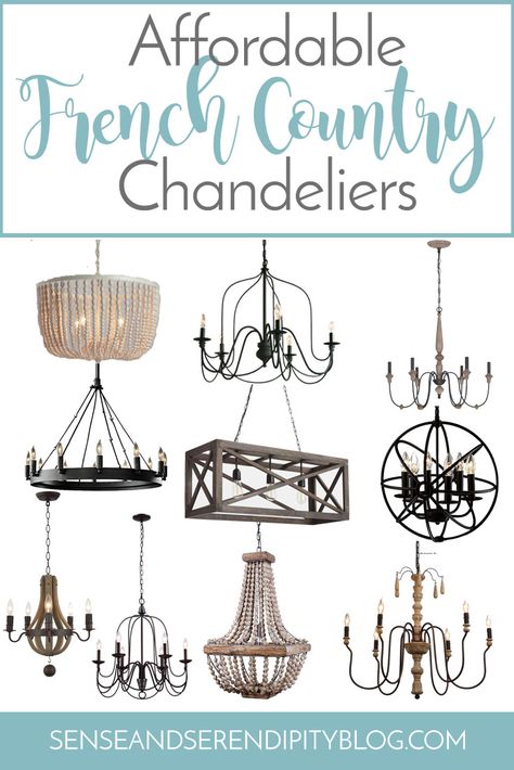 These chandeliers are not only affordable but they would look amazing in any French country or farmhouse style home. Check them out! French Country Foyer, Farmhouse Foyer Lighting, French Country Decorating Ideas, Country Light Fixtures, French Country Lighting, French Style Chairs, French Country Farmhouse Decor, French Country Rug, Country Decorating Ideas