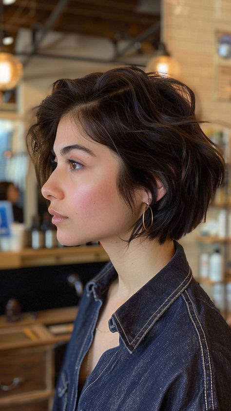 Wave Up Your Style: 25 Short Wavy Hairstyles That'll Turn Heads Pixie Cut Ondulado, Short Woman Hair, Bisexual Hairstyles, Pixie Wavy Hair, Feminine Short Hair, Short Wavy Hairstyles, Messy Bob Hairstyles, Really Short Hair, Vlasové Trendy