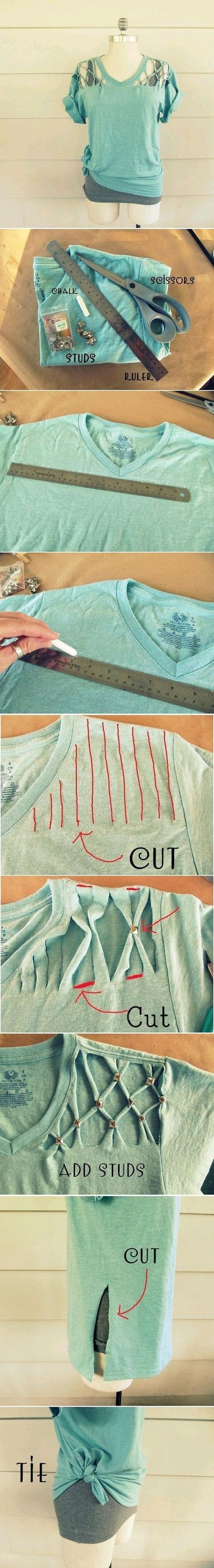 T Shirt Recycle, Shirt Makeover, Diy Clothes Refashion, Diy Vetement, Shirt Diy, Old Shirts, Old T Shirts, Tutorial Diy, Clothes Crafts