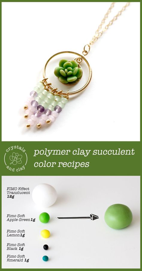 Polymer Clay Green Color Recipes, Green Polymer Clay Recipe, Polymer Clay Color Recipes, Clay Recipes, Polymer Clay Recipe, Succulent Jewelry, Clay Color, Clay Stuff, Polymer Clay Jewelry Diy