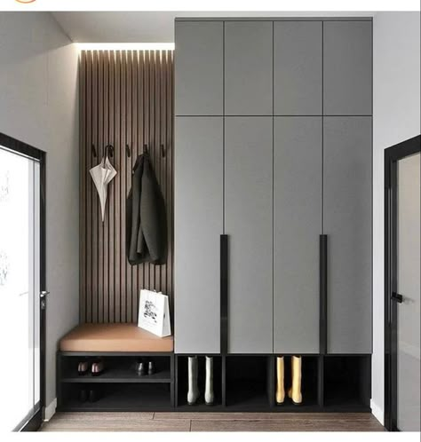 Wardrobe In Hall, Entry Wardrobe Ideas, Entrance Wardrobe Ideas, Entrance Hall Wardrobe, Entry Wardrobe, Wardrobe Entrance, Entrance Wardrobe, Modern Mudroom, Organization Wardrobe