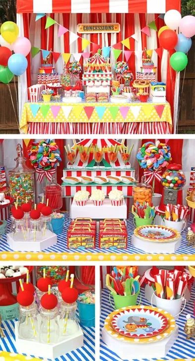 Funny Circus Themed Celebration Circus Themed Birthday Party, Dumbo Birthday Party, 2023 Birthday, Circus 1st Birthdays, Circus Party Decorations, Circus Birthday Party Theme, Carnival Birthday Party Theme, Circus Theme Party, Kids Carnival