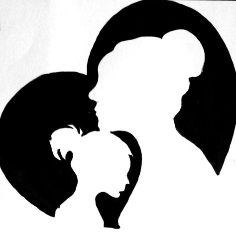 Mom Daughter Drawing, Mother And Daughter Drawing, Black Pic, Mom Drawing, Shadow Drawing, Window Drawing, Girl Shadow, Life Hack Quotes, Shadow Photos