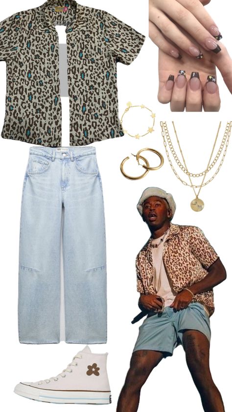 Tyler The Creator Outfits Cmiygl, Tyler The Creator Clothes Style, Tyler The Creator Inspired Fits, Call Me If You Get Lost Outfit, Tyler The Creator Tour Outfits, Tyler The Creator Concert Outfit Ideas Women, Cmiygl Outfits, Side Street Tyler The Creator, Tyler Concert Outfit