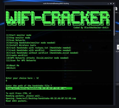 GitHub - ankit0183/Wifi-Hacking: Cyber Security Tool For Hacking Wireless Connections Using Built-In Kali Tools. Supports All Securities (WEP, WPS, WPA, WPA2/TKIP/IES) Kali Linux Wifi Hack, Tools For Coding, Hacking Tools Computer, Termux Hacking Tools, Kali Linux Hacks, Marcus Holloway, Hacking Codes, Wifi Hacking, Best Hacking Tools