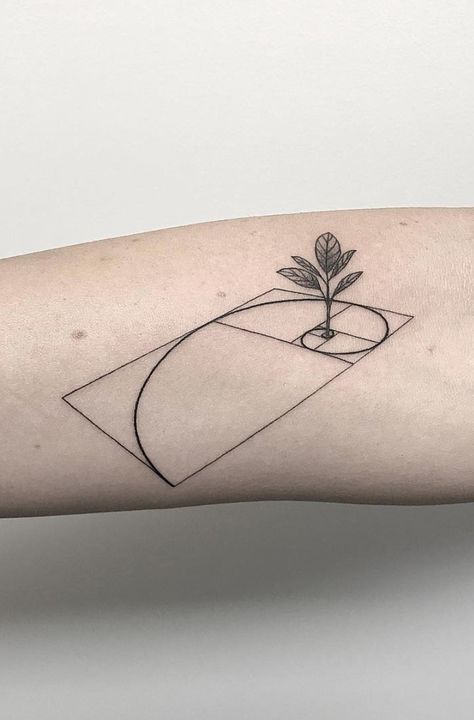 5 Unique Tattoo Ideas For Design And Architecture Lovers #architecture #detailedtattoos #tattooinspo #geometry #structure #perfection #UltraCoolTattoos Tatouage Fibonacci, Fibonacci Tattoo, Ideas For Design, Tato Jari, Unique Tattoo Ideas, Tattoos For Lovers, Geometric Tattoo Design, Tattoos Geometric, Disney Tattoo