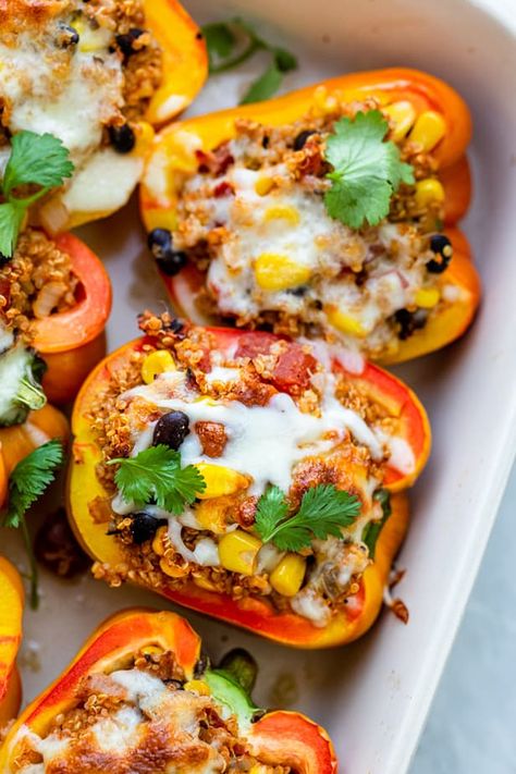 Iron Vegetarian, Healthy Quinoa Recipes, Gina Livy, Best Quinoa Recipes, Stuffed Veggies, Best Quinoa, Veggie Mains, Veggie Dinners, Vegetarian Recepies