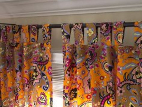 Tab-top curtains. Styles Of Curtains, Quilted Curtains, Pocket Curtains, Tab Top Curtains, Tab Curtains, No Sew Curtains, How To Make Curtains, Top Sewing Pattern, Rod Pocket Curtains