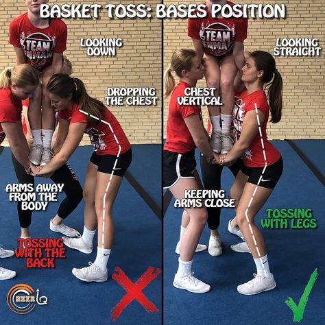 How To Base In Cheer, Cheer Backspot Tips, Cheer Base Tips, Cheer Positions, Stunt Drills, Cheer Baskets, Easy Cheerleading Stunts, Cheer Base, Cheer Flexibility