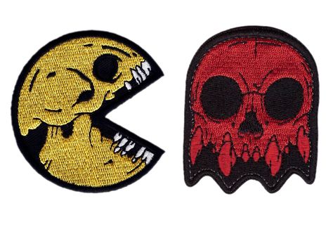 High Quality Embroidered Patch Measurements: Yellow skull 2.5 inches wide Red Skull 2.5 inches tall 2 Backing Types - Sew-on / iron-on adhesive - Compatible with VELCRO® BRAND Hook Fasteners Hook side attached to the patch --- Loop side is not included SHIPPING: Ships by a USPS Letter rate ( could take up to 10 business days for delivery)