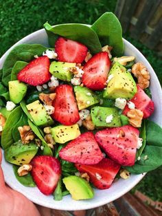 Strawberry Spinach Salad, Sommer Mad, Menu Sarapan Sehat, Longevity Diet, Fest Mad, Resep Salad, Strawberry Spinach, Spinach Strawberry Salad, Pasti Sani